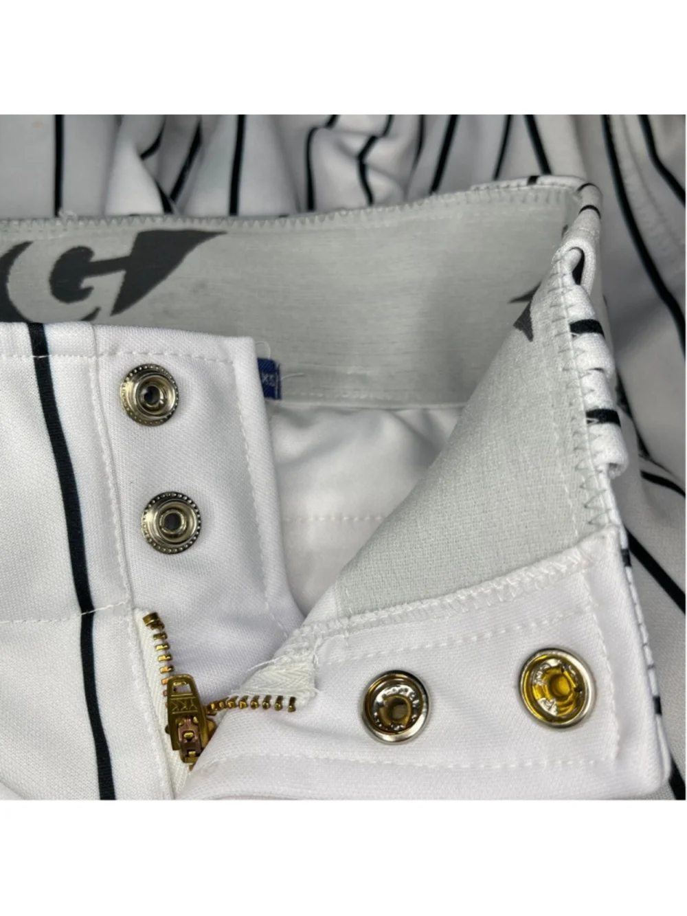 Boys Garb Athletics Casual Pants YXS White Black Pinstripe